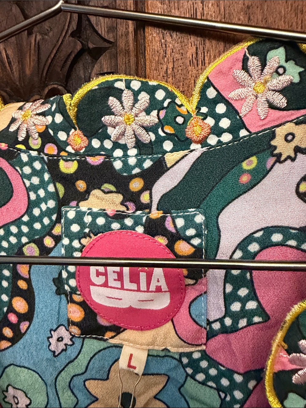 CeliaB Hortensia wrap Dress large - Picture 6 of 7